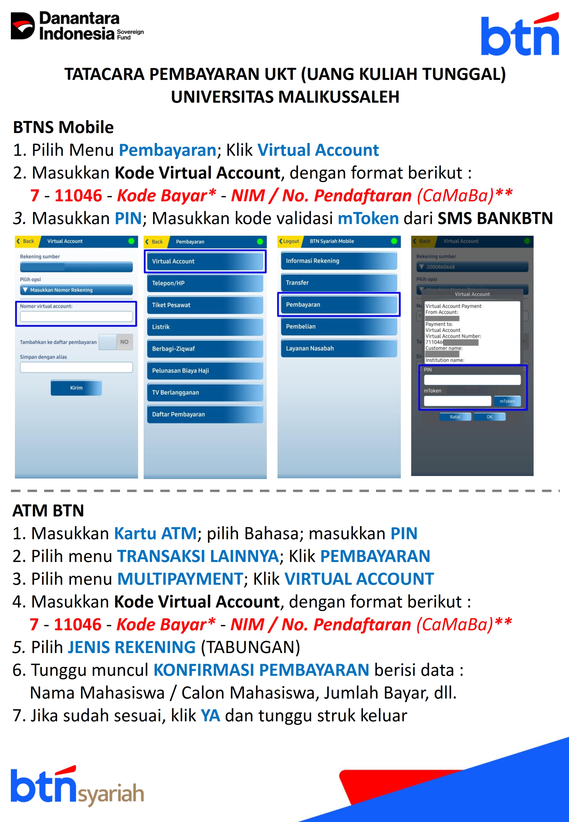CARA BAYAR UKT BTN SYARIAH 001